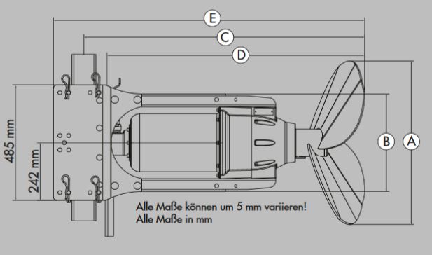 Tauchmotorrührwerk TMR 3i Abmessungen